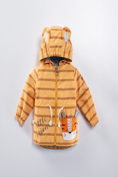 PODIUM GYM Trend New Season Winter/spring Cute Lion Patterned Cool Raincoat with Ears