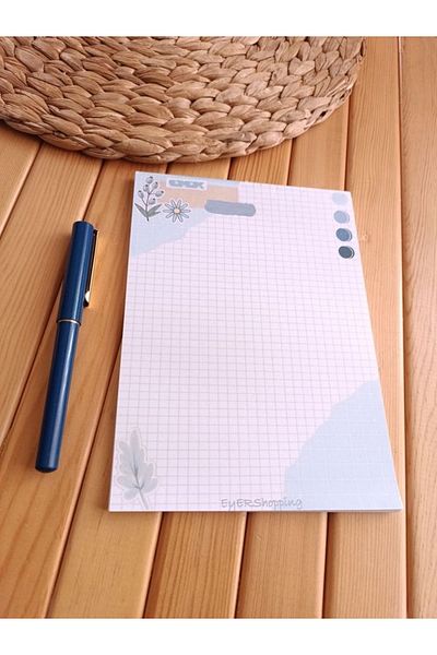 EyER Shoping Caiet de design cu bloc de note cu temă albastră