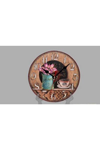 MBA سلسلة ساعات المطبخ – ساعة طاولة مستديرة بتصميم مقهى من إم بي (18×18 سم) |   ساعة طاولة خشبية مزخرفة