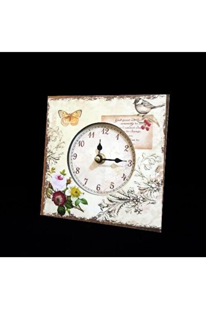 MBA Kitchen Clocks Series – Mb Square Butterfly Themed Table Clock (16X16X3 cm) |   Decorative Wooden Table Clock