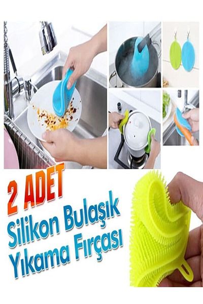 dizaynpark Silicone Dishwashing Brush - Non-Spill (2 Pieces)