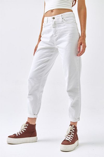 LAMİRA Seal Of Sun White Mom High Waist Flexible Does Not Show Underwear