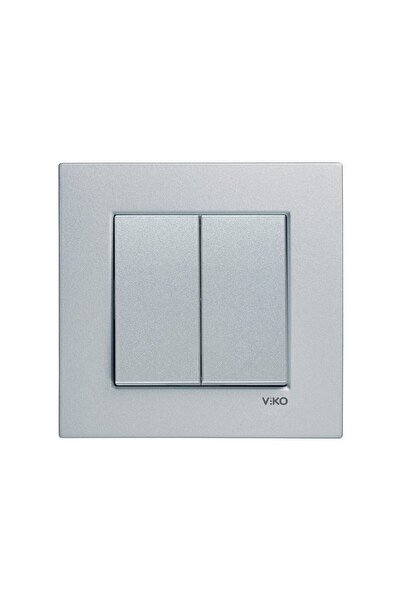 VİKO Artline Novella Gümüş Ikili Anahtar Komütatör Çerçeveli - 92605002