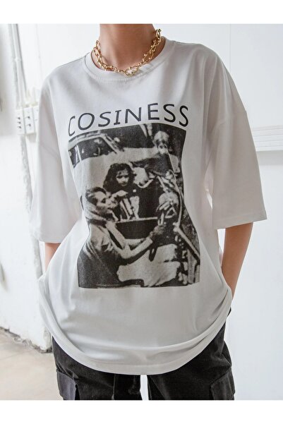 Machetta Μπλουζάκι Plus Size Cosiness Printed Grey Oversize