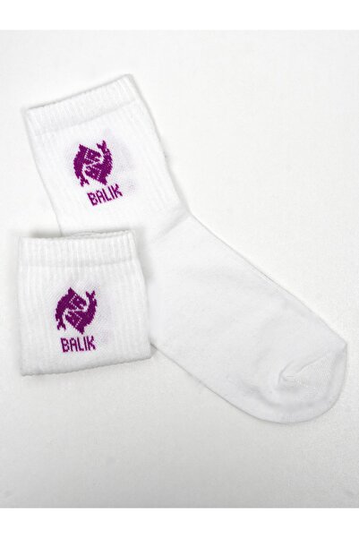 Beşiroğlu Риби зодиак тенис фитнес чорапи унисекс бели астрология зодиак модел