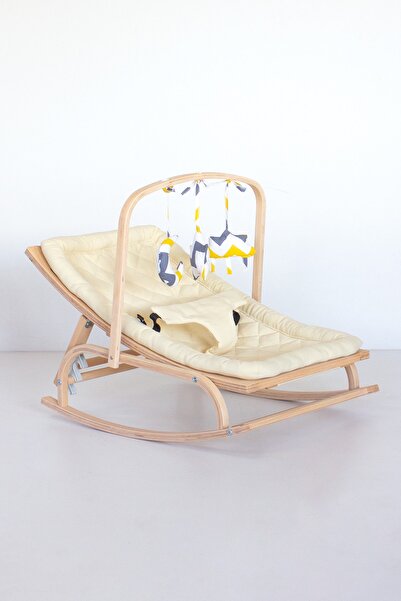 Babycom Kademeli Ana Kucağı - Bej - Kumaş Oyuncaklı