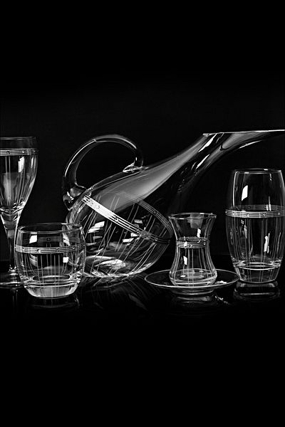 DECOSTYLE Apex 61 Piece Paşabahçe Glass Cup Set for 12 People