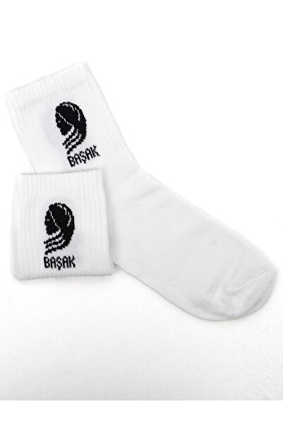 Beşiroğlu Virgo Tennis Gym Fitness Socks Unisex White Astrology Horoscope Pat...