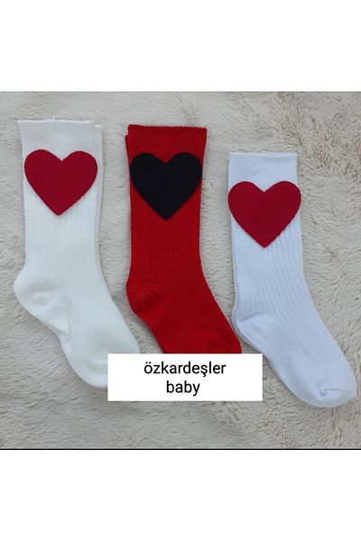 ÖZKARDEŞLER BABY Baby Knee Socks Felt Fringed 3-Piece
