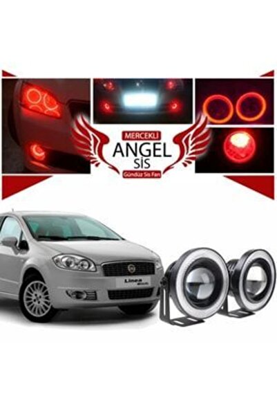 FSSHOP Fiat Linea Uyumlu Universal Mercekli Led Angel Sis Farı, 76mm Kırmızı ...