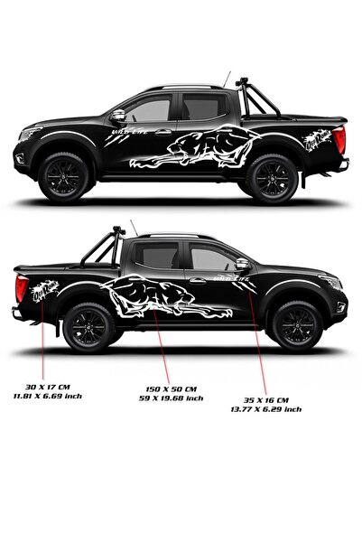 Melek Pazarı Vahşi Aslan Off Road  Uyumlu Yan Gövde Sticker. Wild Life Off Ro...