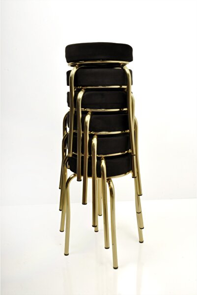 ekipmetal Tabure 6'lı Gold ( Altın ) Baby Face Siyah