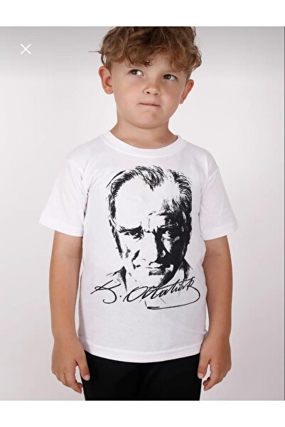 FATELLA Unisex Children's Short Sleeve Atatürk Printed Long Sleeve 23 April 1...