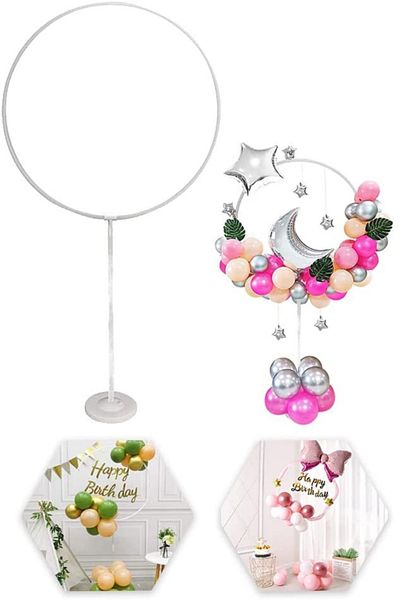 Larenya Circle Balloon Stand - Round Balloon Decoration Stand - Birthday Footed Balloon Decoration Stand