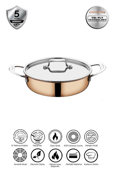 Copperson 3 Ply Titanium 26 Cm Yapışmaz Kısa Tencere