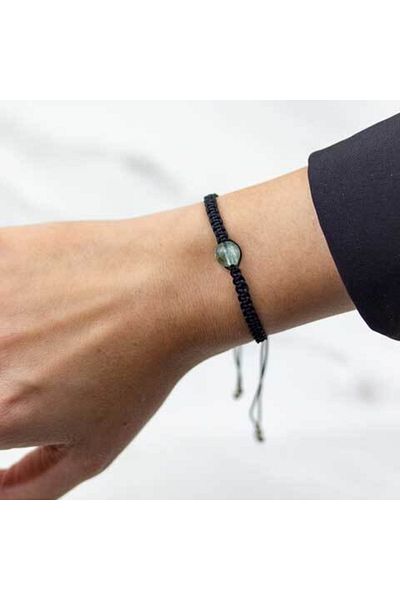 Lara Karma Special Macrame Bracelet for Zodiac Signs Aquarius-fluorite