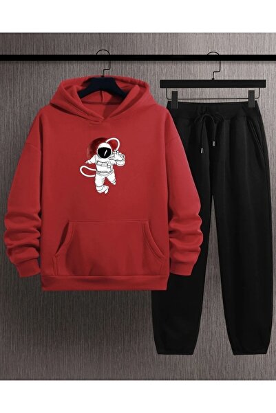 KİDS FACE Special Design Hooded Astronaut Printed 3 Thread Full Winter Boy's ...