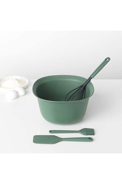 Brabantia Evrekala Shop Cutting Board and Bowl-brush-spatula-whisk Cake Making Set