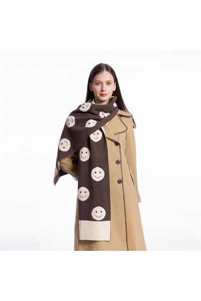 FENZA SCARF Μάλλινο σάλι Fenza T-807-5 Smıle Knitwear