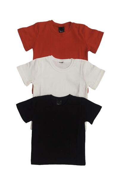 özdemirli bebe Μπλουζάκι Basic Plain Crew Neck με κοντό μανίκι Lycra Badi Swe...