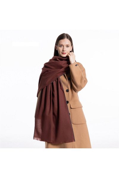 FENZA SCARF Μάλλινο σάλι Fenza T-803-6 Βουργουνδίας