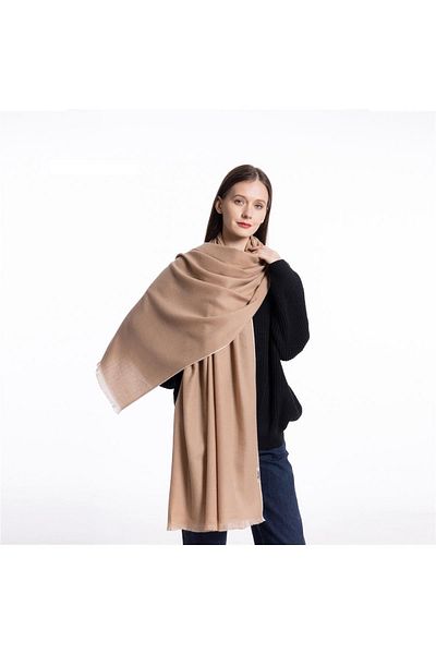 FENZA SCARF Μάλλινο σάλι Fenza T-803-4 καφέ