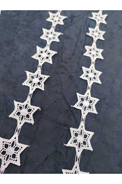 FASHİON DANTEL Κορδέλα Γκιπούρ Εκρού - Μοντέλο Αστέρι, Πλάτος 4 εκ.