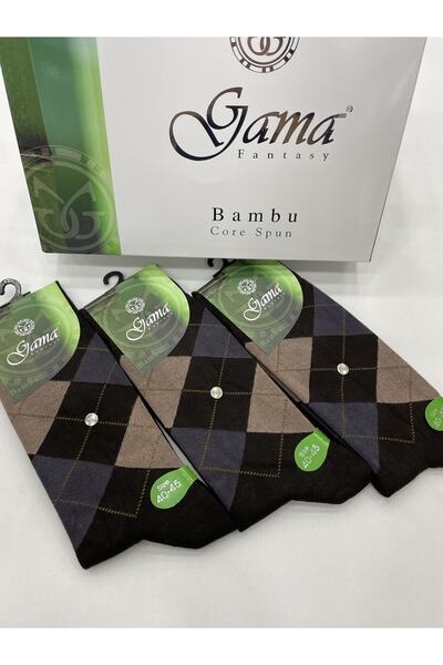 Gama Çorap 3 части бамбукови 100% естествени дебели зимни мъжки карирани чорапи без найлон