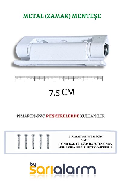 sarıalarm Pvc ( Pimapen ) Pencere Menteşesi Beyaz - Metal -