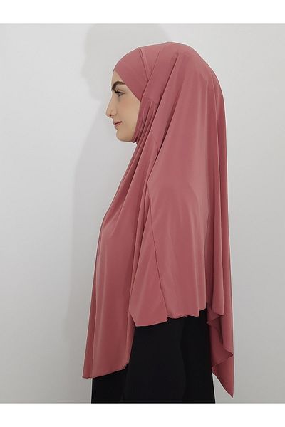 erasra class Souffle Ready Tied Peceli Large Scarf Suitable for Hıjap Hajj and Umrah Dried Rose