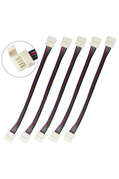 LEDONLİNE 5 Adet 10 Cm Rgb Şerit Led Ekleme Aparatı 4 Pin Kablo Birleştirme