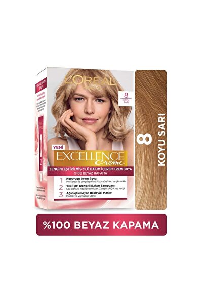 L'Oreal Paris Excellence Cream Boya 8 Koyu Sarı