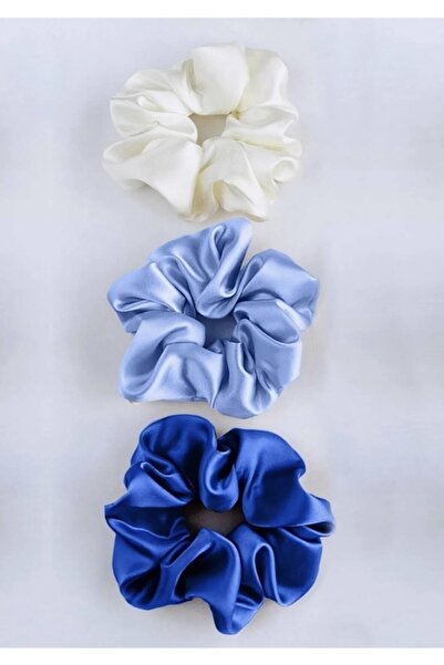 MAKSESUAR Set de 3 agrafe din cauciuc pentru păr satinat pentru femei