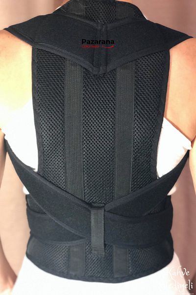 OverPazar Unisex Black Upright Posture Stop Orthopedic Waist and Back Support Corset