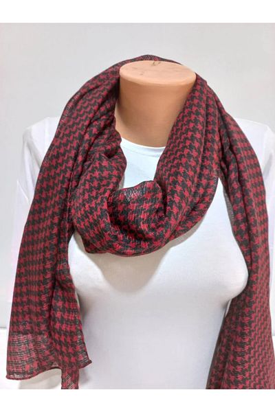 Bonjela Houndstooth Pattern Cotton Shawl