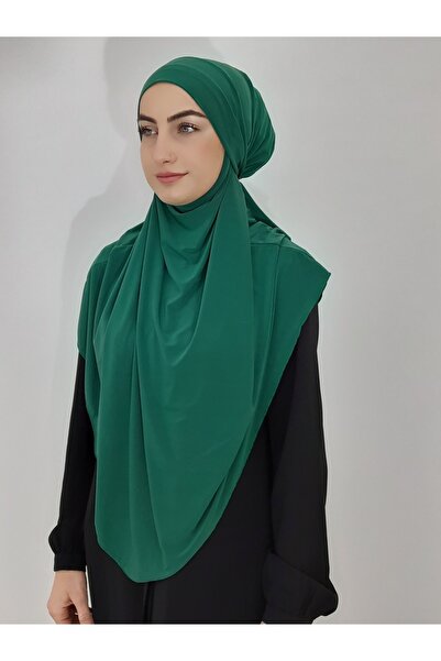 nazenin export وشاح كبير عملي مع ربطة عنق سوفليه جاهزة، لون أخضر خيمار