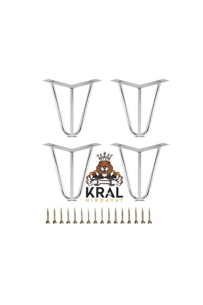 KRAL HIRDAVAT Mil Metal Krom Mobilya Ayağı 18 Cm Çok Amaçlı Ayak, Koltuk, Tv ...