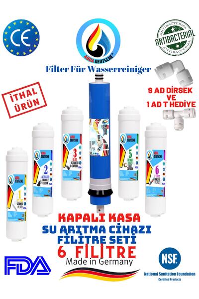 LG Chem Aqua Deutsche Kapalı Kasa Su Arıtma Cihazı 6 Li Inlıne Filitre Seti M...