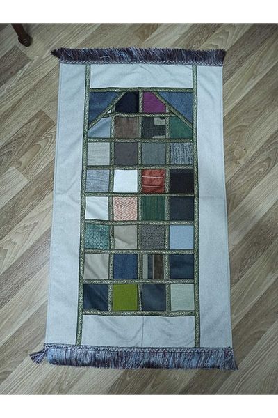 İpekçe Home Kırkyama - Patchwork Lined Velvet Dowry and Gift Prayer Rug| Prayer