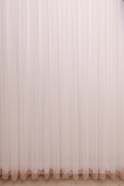 perhal perde ve halı Skirt Embroidered Grecian Pink Color Pleated Tulle Curtain