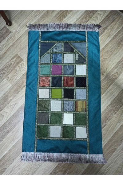 İpekçe Home Kırkyama - Patchwork Lined Velvet Dowry and Gift Prayer Rug| Prayer