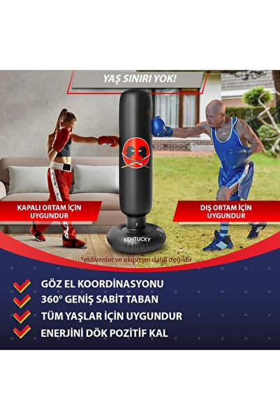 Kentucky 120 Cm Premium Dikey Ayaklı Çocuk Şişme Boks Torbası