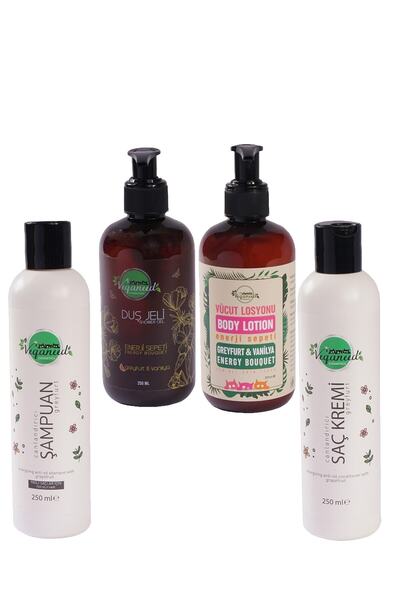 Veganeed Vegan Full Enerji Seti: Greyfurt & Vanilya Aromalı Şampuan & Saç Kre...