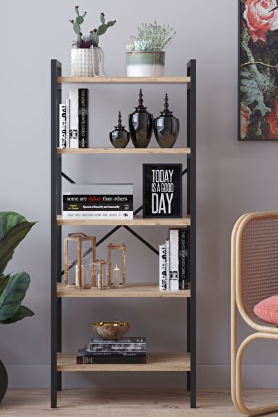 bodygym Dekoratif 5 Raflı Mutfak Dolabı Metal Ayaklı Çok Amaçlı Mutfak Rafı -...