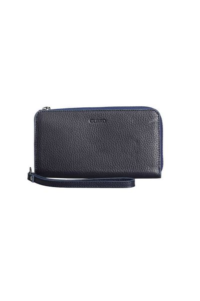 GUARD Navy Blue Genuine Leather Multifunctional Unisex Wallet and Handbag