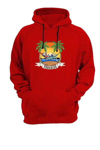 WİDİ Світшот з принтом Paradise, червоний