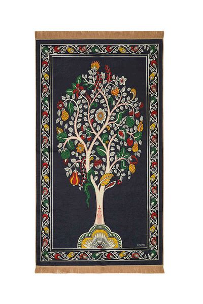 Bursa İpek Anthracite Velvet Rug Prayer Rug