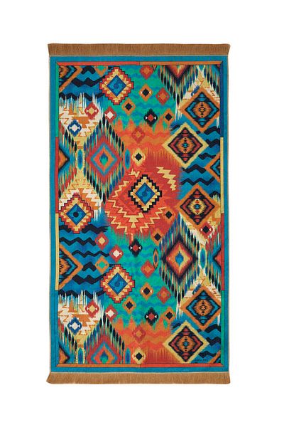 Bursa İpek Petrol Green Velvet Carpet Prayer Rug