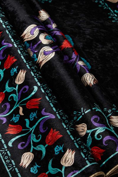 Bursa İpek Black Velvet Carpet Prayer Rug