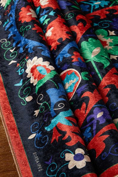 Bursa İpek Red Velvet Carpet Prayer Rug